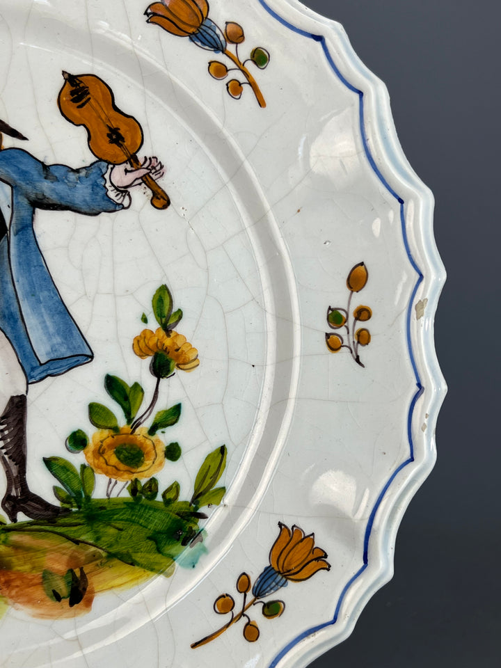 Piatto da parete maiolica Nove di Bassano violinista