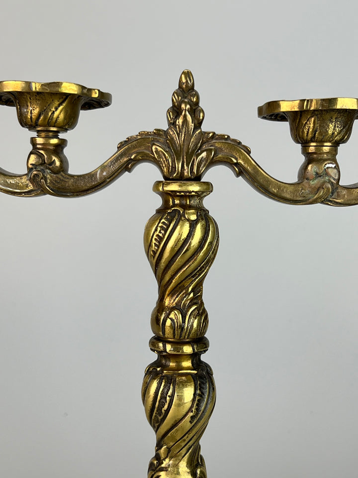 Candelabro ottone quattro fiamme stile barocco