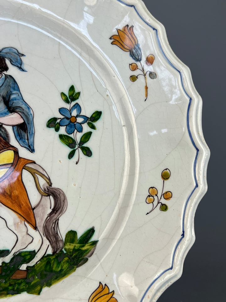 Piatto da parete maiolica Nove di Bassano tamburino