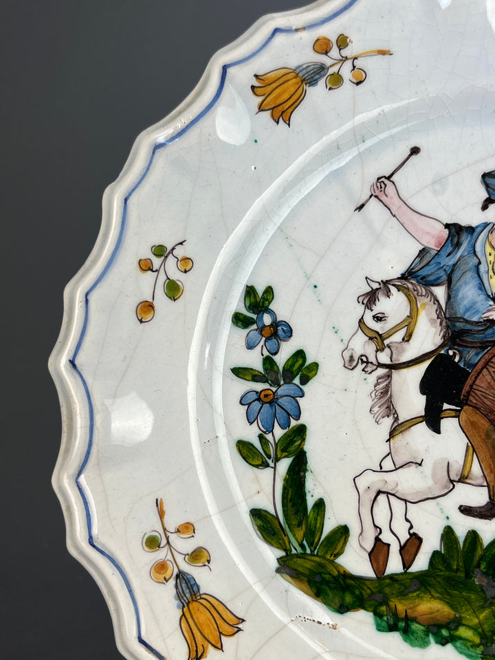 Piatto da parete maiolica Nove di Bassano tamburino