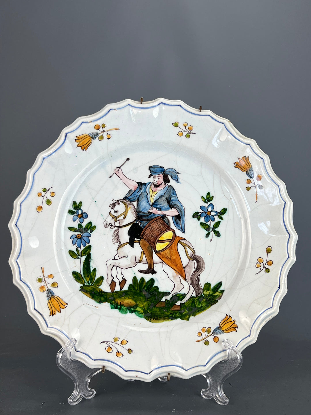 Piatto da parete maiolica Nove di Bassano tamburino