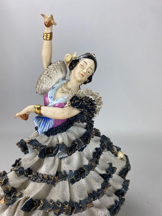 Statuina Ballerina flamenco porcellana Alka Dresden